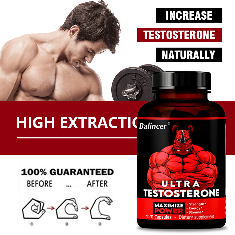Ultra Testosterone Testosterone Booster for Men – Supports Energy, Muscle Strength, Endurance & Vitality – 120 Capsules
