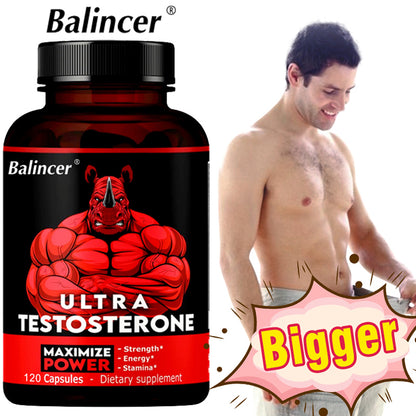 Ultra Testosterone Testosterone Booster for Men – Supports Energy, Muscle Strength, Endurance & Vitality – 120 Capsules