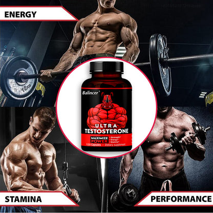 Ultra Testosterone Testosterone Booster for Men – Supports Energy, Muscle Strength, Endurance & Vitality – 120 Capsules