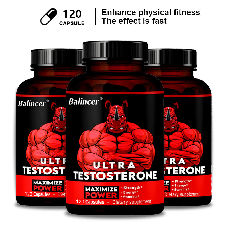 Ultra Testosterone Testosterone Booster for Men – Supports Energy, Muscle Strength, Endurance & Vitality – 120 Capsules