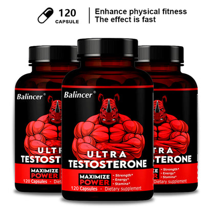 Ultra Testosterone Testosterone Booster for Men – Supports Energy, Muscle Strength, Endurance & Vitality – 120 Capsules