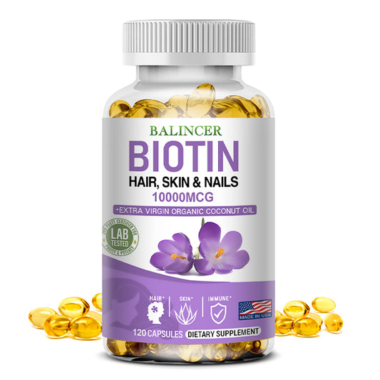 Balincer® Biotin Hair, Skin & Nails Capsules with Organic Coconut Oil