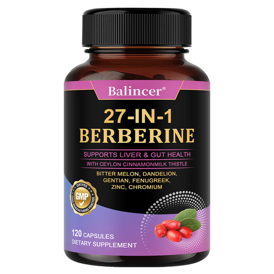 Balincer 27-in-1 Berberine Capsules | Advanced Liver, Gut & Immune Health Support with Ceylon Cinnamon & Milk Thistle