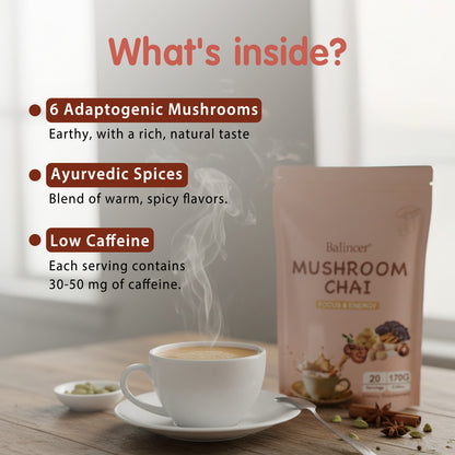Balincer Mushroom Chai – Balance Blend | 20 Servings