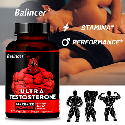 Ultra Testosterone Testosterone Booster for Men – Supports Energy, Muscle Strength, Endurance & Vitality – 120 Capsules