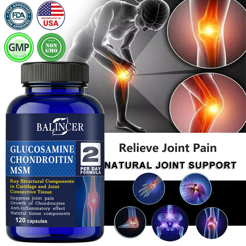 Balincer Glucosamine Chondroitin MSM Joint Support Capsules with Collagen & Boswellia