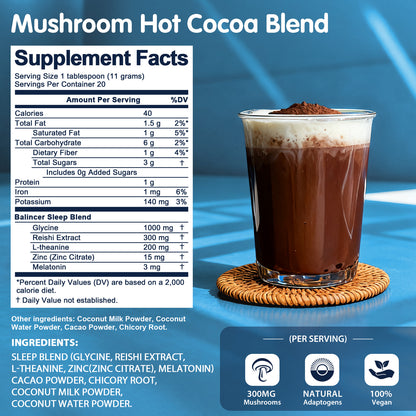 Balincer Mushroom Cocoa – Sleep Blend | 20 Servings