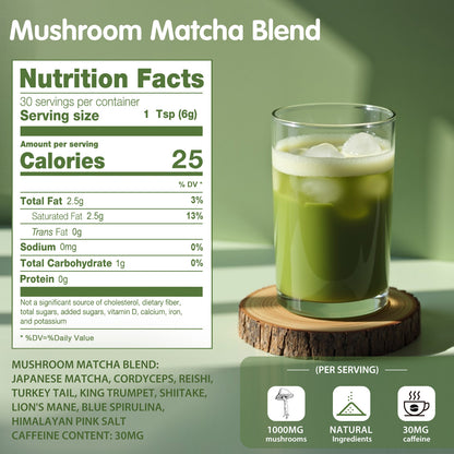 Balincer Mushroom Matcha – Energy Blend | 30 Servings