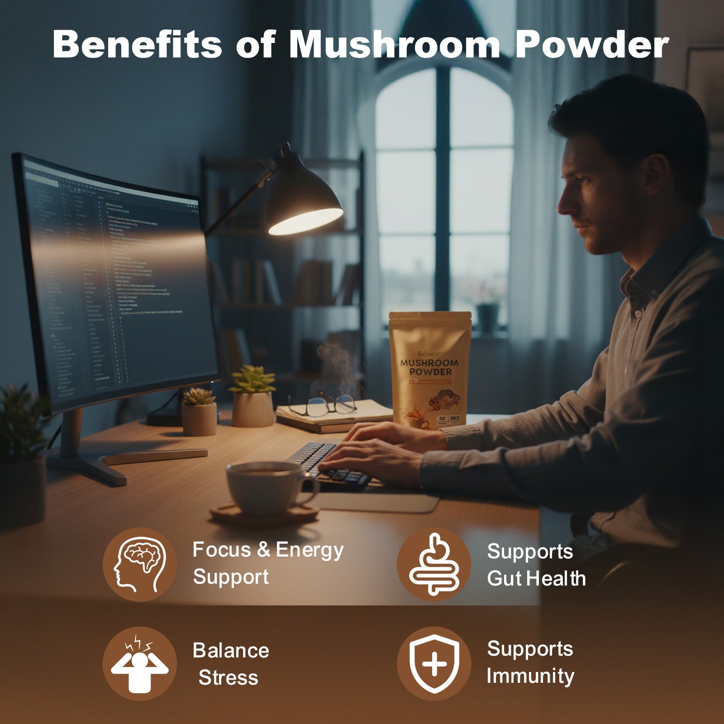 Balincer Mushroom Powder – Wellness Blend | 80 Servings