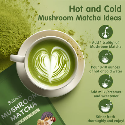 Balincer Mushroom Matcha – Energy Blend | 30 Servings