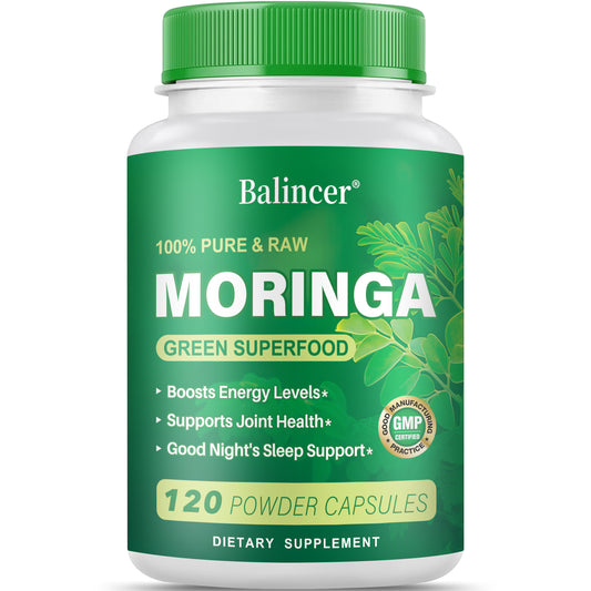 Moringa Capsules | Pure Green Superfood for Daily Energy & Wellness | 120 Vegan Capsules